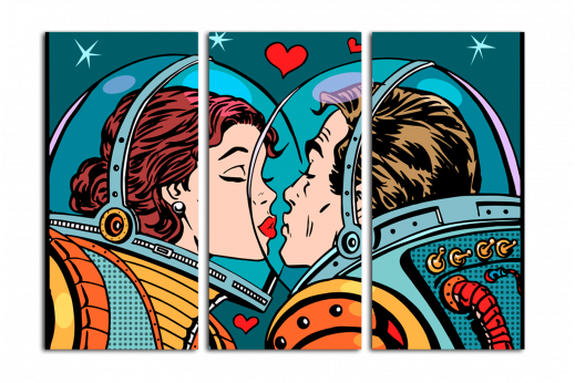 Постер Поп-арт Космический поцелуй